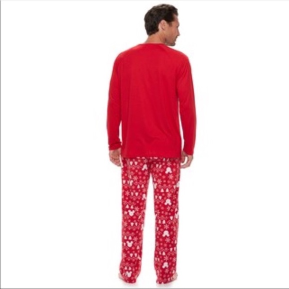New Holiday Disney' Mickey Mouse Men's 2-Piece Pajamas Loungewear Set - Picture 3 of 4
